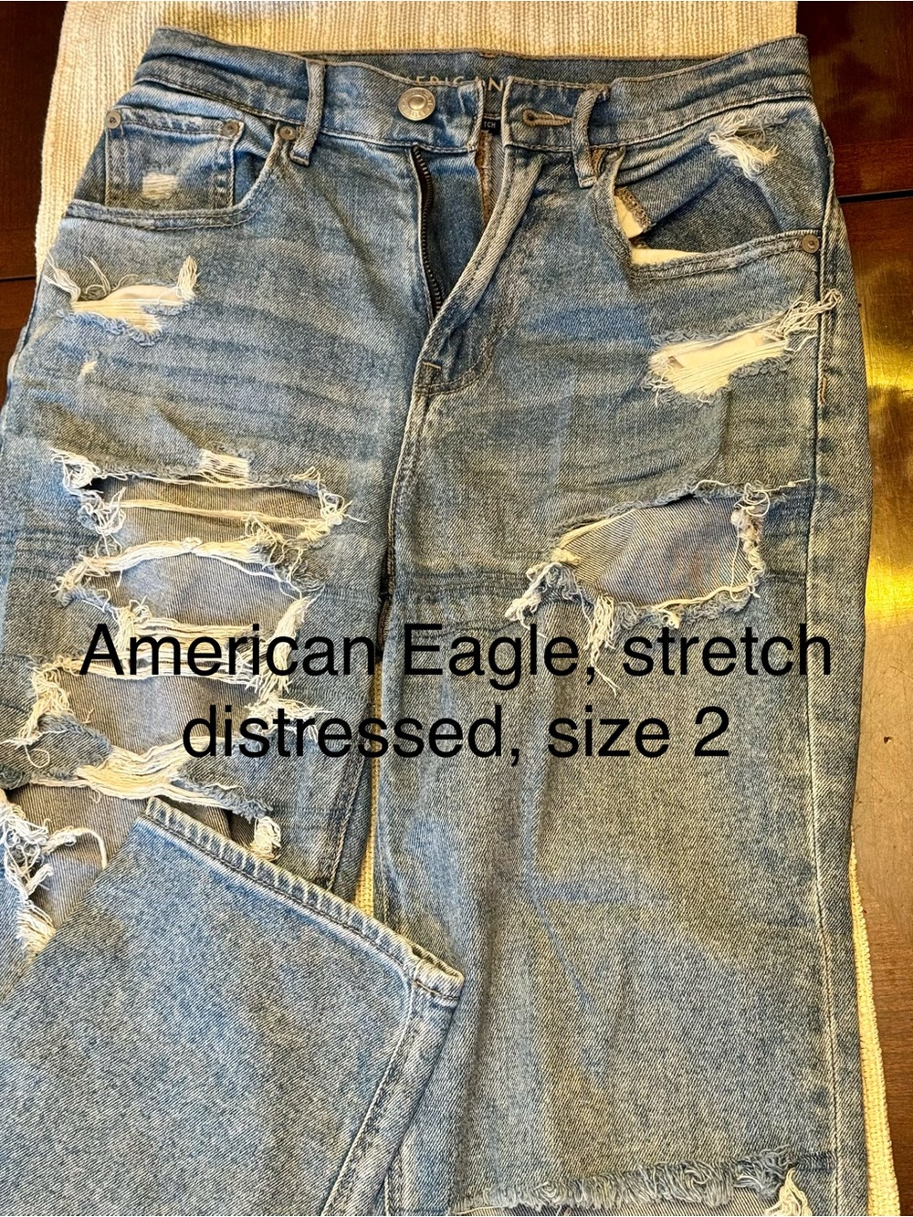 American Eagle Outfitters Men’s Distressed Jeans - Light Blue